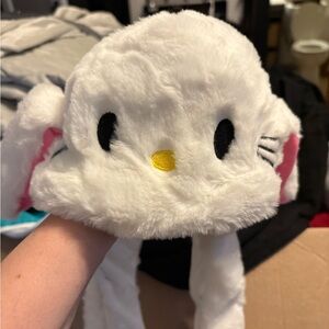 White Plush Animal Hat with Ear Flaps - Kids